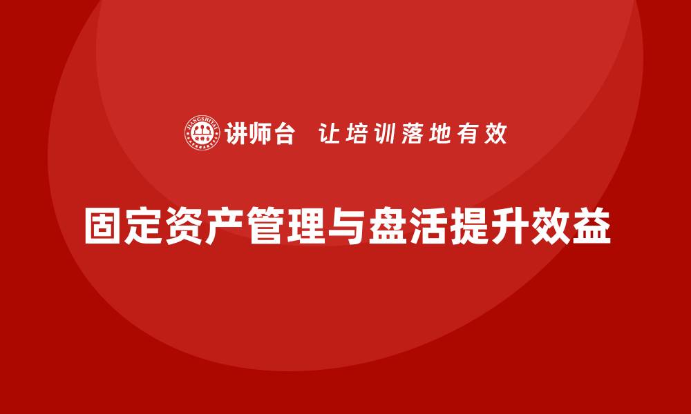 固定资产管理与盘活提升效益