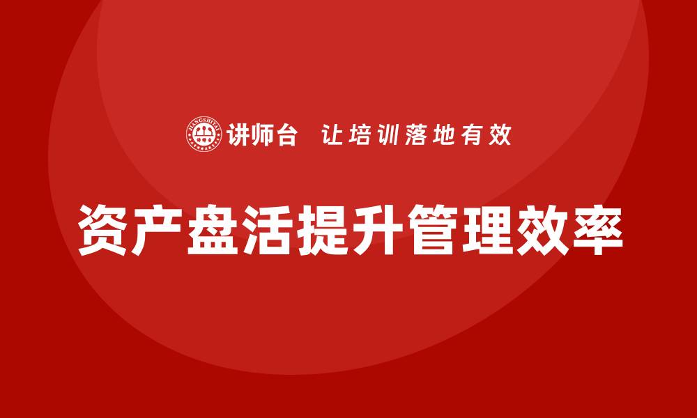 文章资产盘活方法与措施全解，助你提升管理效率的缩略图