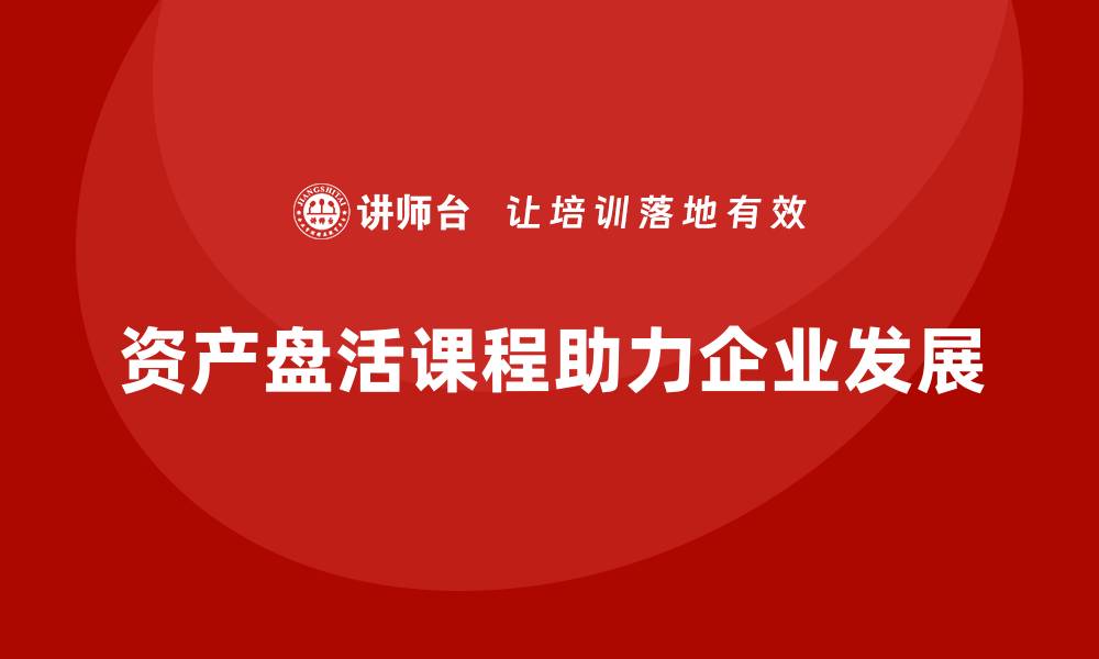 文章资产盘活政策课程：助你掌握资源优化新机遇的缩略图