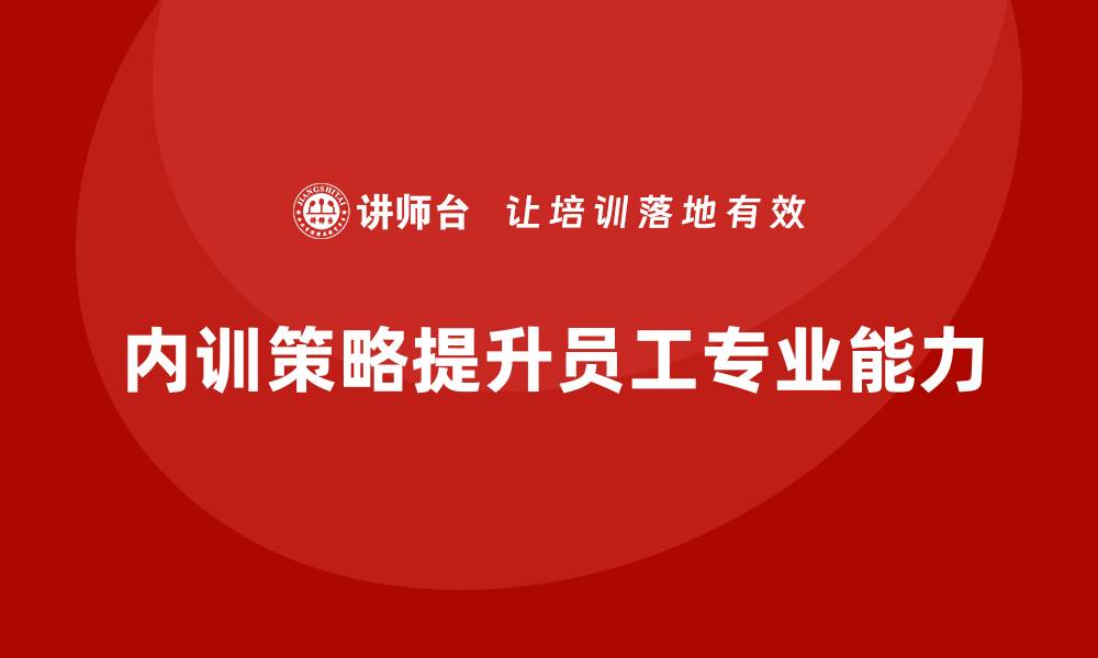 内训策略提升员工专业能力