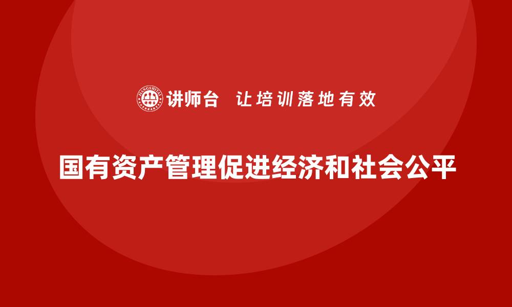 国有资产管理促进经济和社会公平