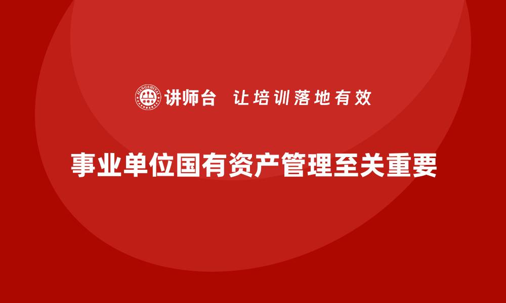 文章事业单位国有资产管理的重要性与实施策略分析的缩略图