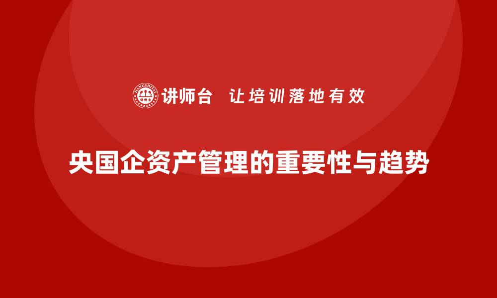 文章央国企资产管理的最佳实践与未来趋势分析的缩略图