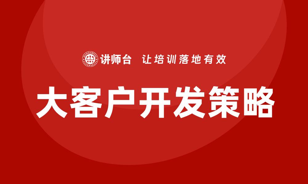 大客户开发策略