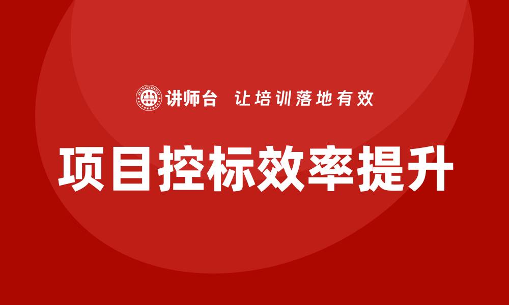 文章提升项目控标效率的关键策略与方法的缩略图