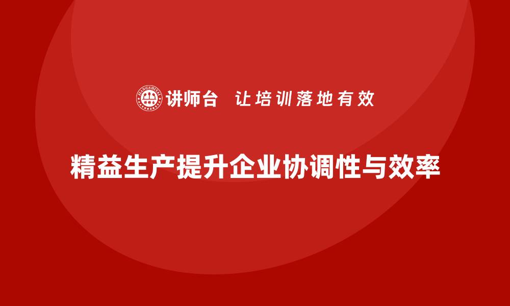 文章精益生产咨询提升生产环节协调性的缩略图