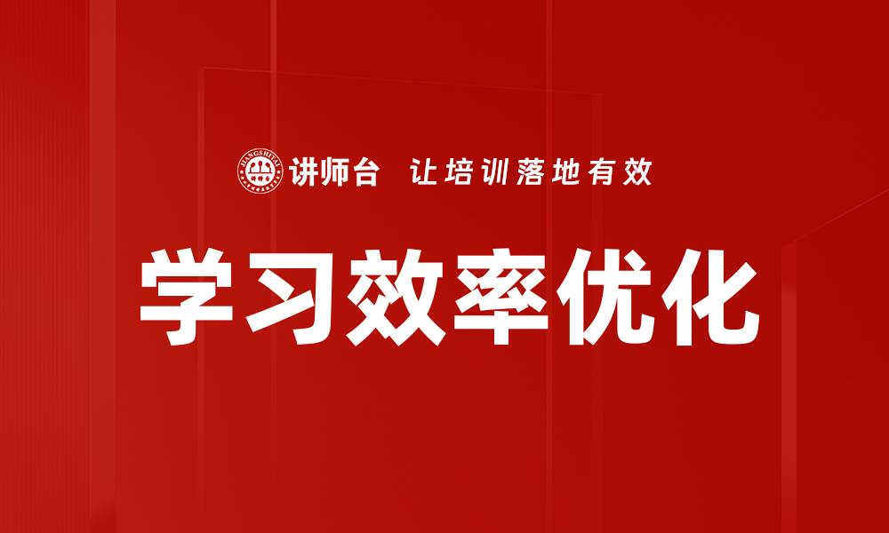 学习效率优化