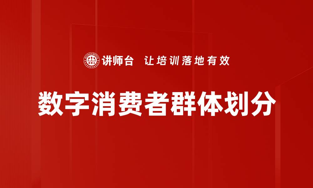 文章数字消费者群体划分的缩略图