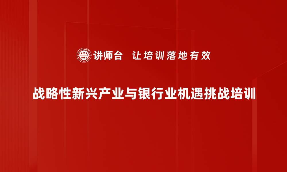 战略性新兴产业与银行业机遇挑战培训