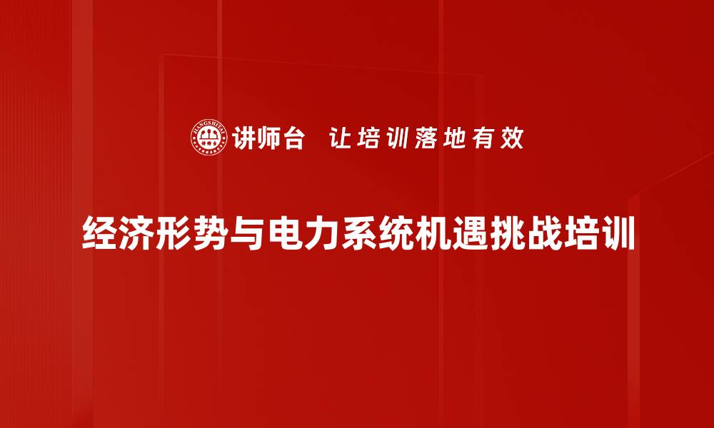 经济形势与电力系统机遇挑战培训