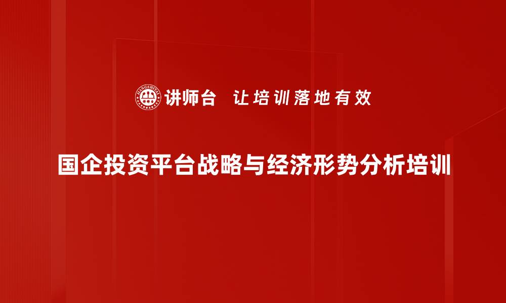 国企投资平台战略与经济形势分析培训