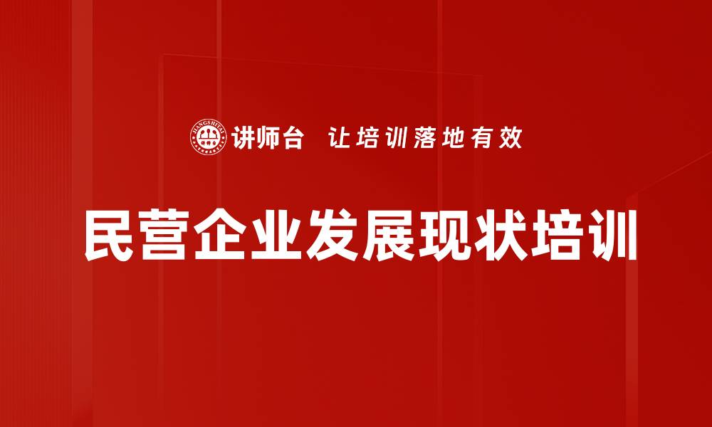 民营企业发展现状培训