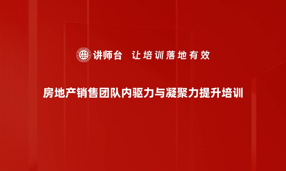 房地产销售团队内驱力与凝聚力提升培训