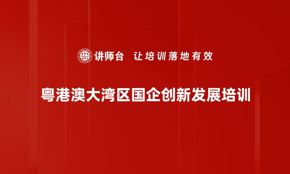 粤港澳大湾区国企创新发展培训